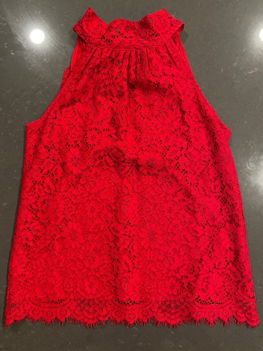 J. Crew Red Reno Halter Tie Top Unicorn Lace NWT XXS